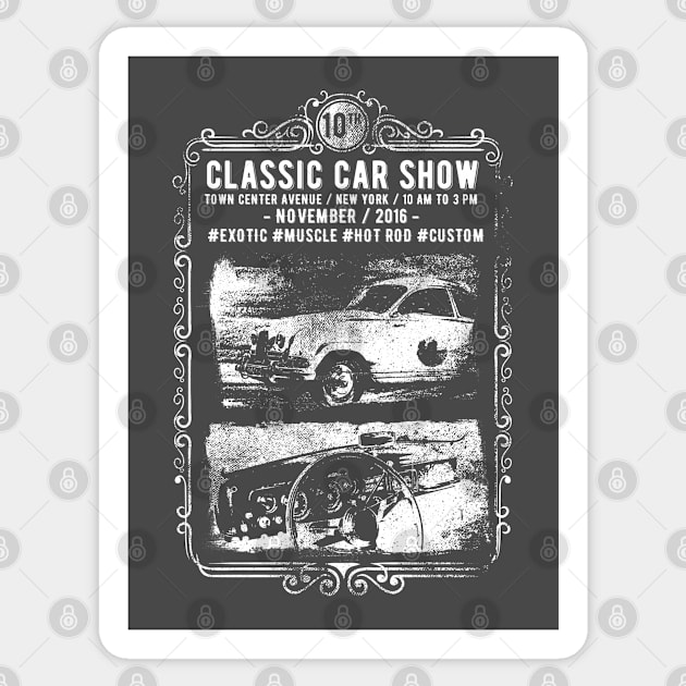 Classic Car Show Vintage Design Sticker by Jarecrow 